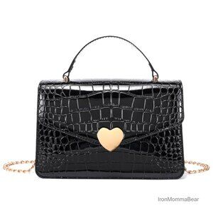 Vegan Leather Crossbody Satchel Elegant Chic Casual Evening Clutch Purse